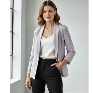 Mural Lavender Shawl Collar Open-Front Blazer, Womens Size Small